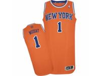 Men Adidas New York Knicks #1 Emmanuel Mudiay Orange Alternate NBA Jersey