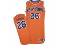 Men Adidas New York Knicks #26 Mitchell Robinson Orange Alternate NBA Jersey