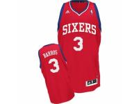 Men Adidas Philadelphia 76ers #3 Dana Barros Swingman Red Road NBA Jersey
