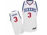 Men Adidas Philadelphia 76ers #3 Dana Barros Swingman White Home NBA Jersey