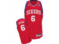 Men Adidas Philadelphia 76ers #6 Julius Erving Swingman Red Road NBA Jersey