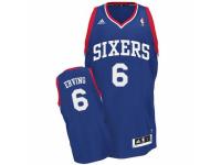 Men Adidas Philadelphia 76ers #6 Julius Erving Swingman Royal Blue Alternate NBA Jersey