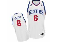 Men Adidas Philadelphia 76ers #6 Julius Erving Swingman White Home NBA Jersey