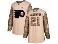 Men Adidas Philadelphia Flyers #21 Scott Laughton Camo Veterans Day Practice NHL Jersey