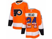 Men Adidas Philadelphia Flyers #24 Matt Read Orange USA Flag Fashion NHL Jersey
