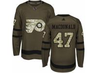 Men Adidas Philadelphia Flyers #47 Andrew MacDonald Green Salute to Service NHL Jersey