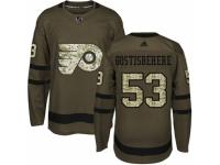 Men Adidas Philadelphia Flyers #53 Shayne Gostisbehere Green Salute to Service NHL Jersey