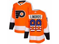 Men Adidas Philadelphia Flyers #88 Eric Lindros Orange USA Flag Fashion NHL Jersey