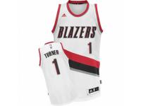 Men Adidas Portland Trail Blazers #1 Evan Turner Swingman White Home NBA Jersey