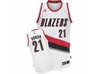 Men Adidas Portland Trail Blazers #21 Noah Vonleh Swingman White Home NBA Jersey
