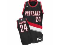 Men Adidas Portland Trail Blazers #24 Mason Plumlee Swingman Black Road NBA Jersey