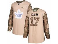 Men Adidas Toronto Maple Leafs #17 Wendel Clark Camo Veterans Day Practice NHL Jersey