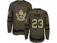 Men Adidas Toronto Maple Leafs #23 Eric Fehr Green Salute to Service NHL Jersey