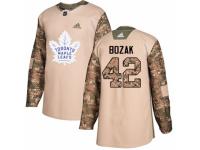 Men Adidas Toronto Maple Leafs #42 Tyler Bozak Camo Veterans Day Practice NHL Jersey