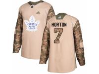 Men Adidas Toronto Maple Leafs #7 Tim Horton Camo Veterans Day Practice NHL Jersey