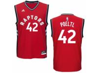 Men Adidas Toronto Raptors #42 Jakob Poeltl Swingman Red Road NBA Jersey