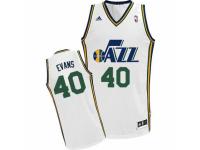 Men Adidas Utah Jazz #40 Jeremy Evans Swingman White Home NBA Jersey