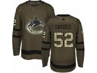 Men Adidas Vancouver Canucks #52 Cole Cassels Green Salute to Service NHL Jersey