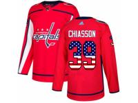 Men Adidas Washington Capitals #39 Alex Chiasson Red USA Flag Fashion NHL Jersey