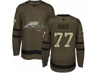 Men Adidas Washington Capitals #77 T.J. Oshie Green Salute to Service NHL Jersey