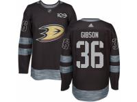 Men Anaheim Ducks #36 John Gibson Black 1917-2017 100th Anniversary Stitched NHL Jersey