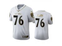 Men Andre Smith Ravens White 100th Season Golden Edition Jersey