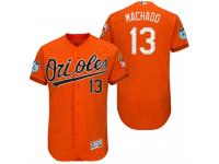 Men Baltimore Orioles Manny Machado #13 Orange 2017 Spring Training Grapefruit League Patch Authentic Collection Flex Base Jersey