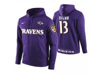 Men Baltimore Ravens #13 John Brown Purple Circuit Wordmark Pullover Hoodie