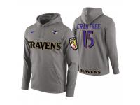 Men Baltimore Ravens #15 Michael Crabtree Gray Circuit Wordmark Pullover Hoodie