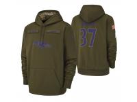 Men Baltimore Ravens #37 Javorius Allen Olive 2018 Salute to Service Pullover Hoodie
