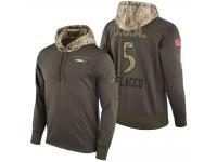 Men Baltimore Ravens #5 Joe Flacco Olive 2017 Salute to Service Hoodie