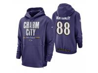 Men Baltimore Ravens #88 Ty Montgomery Purple Sideline Local Lockup Hoodie
