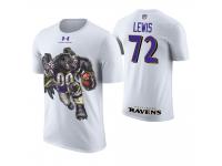 Men Baltimore Ravens Alex Lewis #72 White Cartoon And Comic Artistic Painting T-Shirt