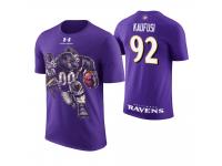 Men Baltimore Ravens Bronson Kaufusi #92 Purple Cartoon And Comic Artistic Painting T-Shirt