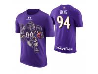 Men Baltimore Ravens Carl Davis #94 Purple Cartoon And Comic Artistic Painting T-Shirt