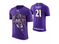 Men Baltimore Ravens DeShon Elliott #21 Purple Cartoon And Comic Artistic Painting T-Shirt
