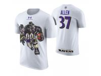 Men Baltimore Ravens Javorius Allen #37 White Cartoon And Comic Artistic Painting T-Shirt