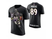 Men Baltimore Ravens Mark Andrews #89 Black Cartoon And Comic Artistic Painting T-Shirt