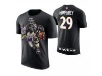Men Baltimore Ravens Marlon Humphrey #29 Black Cartoon And Comic Artistic Painting T-Shirt
