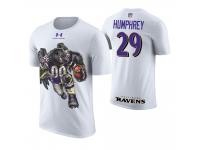 Men Baltimore Ravens Marlon Humphrey #29 White Cartoon And Comic Artistic Painting T-Shirt