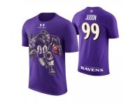 Men Baltimore Ravens Matt Judon #99 Purple Cartoon And Comic Artistic Painting T-Shirt