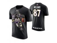 Men Baltimore Ravens Maxx Williams #87 Black Cartoon And Comic Artistic Painting T-Shirt