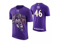 Men Baltimore Ravens Morgan Cox #46 Purple Cartoon And Comic Artistic Painting T-Shirt
