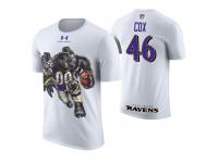 Men Baltimore Ravens Morgan Cox #46 White Cartoon And Comic Artistic Painting T-Shirt