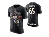 Men Baltimore Ravens Nico Siragusa #65 Black Cartoon And Comic Artistic Painting T-Shirt