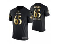 Men Baltimore Ravens Nico Siragusa #65 Metall Dark Golden Special Limited Edition With Message T-Shirt