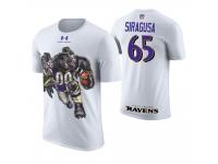 Men Baltimore Ravens Nico Siragusa #65 White Cartoon And Comic Artistic Painting T-Shirt