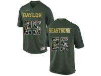 Men Baylor Bears #25 Lache Seastrunk Green With Portrait Print College Football Jersey