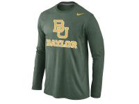 Men Baylor Bears Nike Logo Cotton Long Sleeve T-Shirt - Green