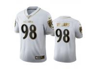 Men Brandon Williams Ravens White 100th Season Golden Edition Jersey